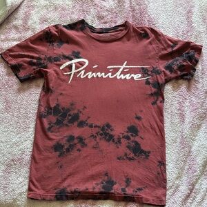Primitive Red and Black Tie-Dye Short Sleeve Tee